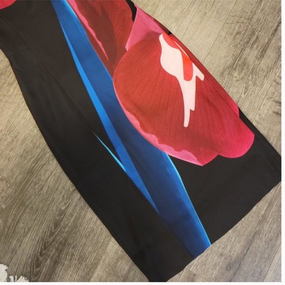 Ted Baker Black Sianne Stencilled Stems Midi Cocktail Dress size 1 nwt *FLAWED* - Picture 11 of 16